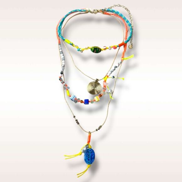 Free People My Magic Layered Necklace Gold Ariana Ost Bohemian Whimsical NEW - Picture 4 of 16